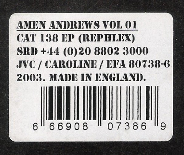 Amen Andrews : Vol 01 (12", EP, Ltd)