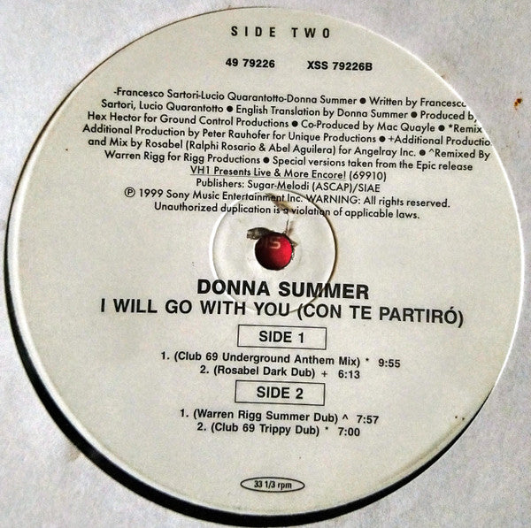 Donna Summer : I Will Go With You (Con Te Partiró) (Part 2/2) (12")