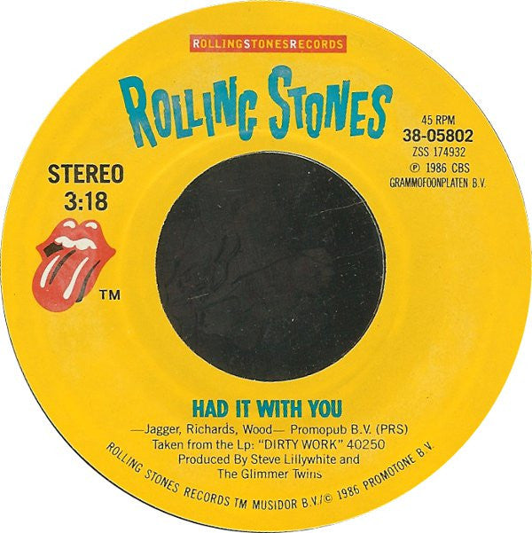 The Rolling Stones : Harlem Shuffle (7", Single, Styrene, Car)