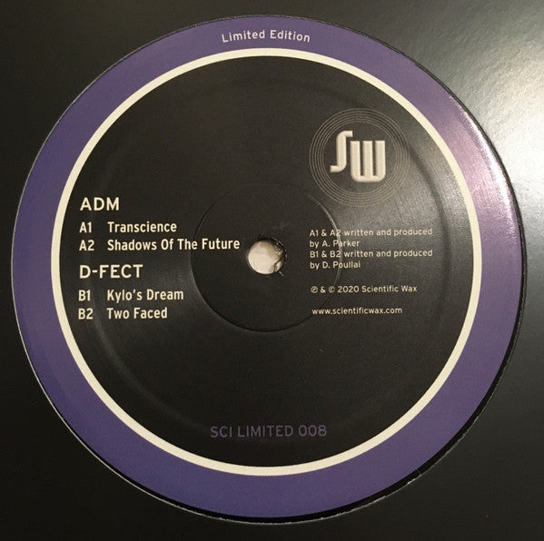 ADM (16) / D-Fect : Transcience / Shadows Of The Future / Kylo's Dream / Two Faced (12", Ltd)