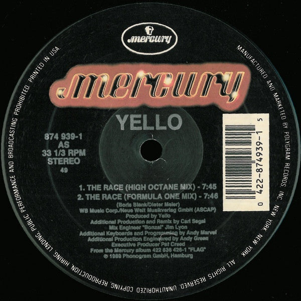 Yello : The Race (12", Single)