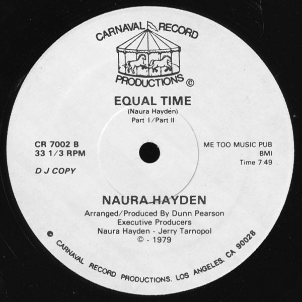 Naura Hayden : Equal Time (12", Promo)