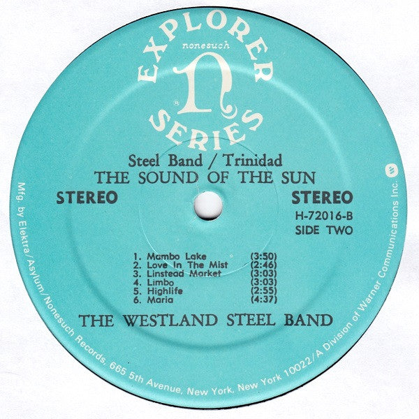 The Westland Steel Band : The Sound Of The Sun (Steel Band / Trinidad) (LP, Album, RP)