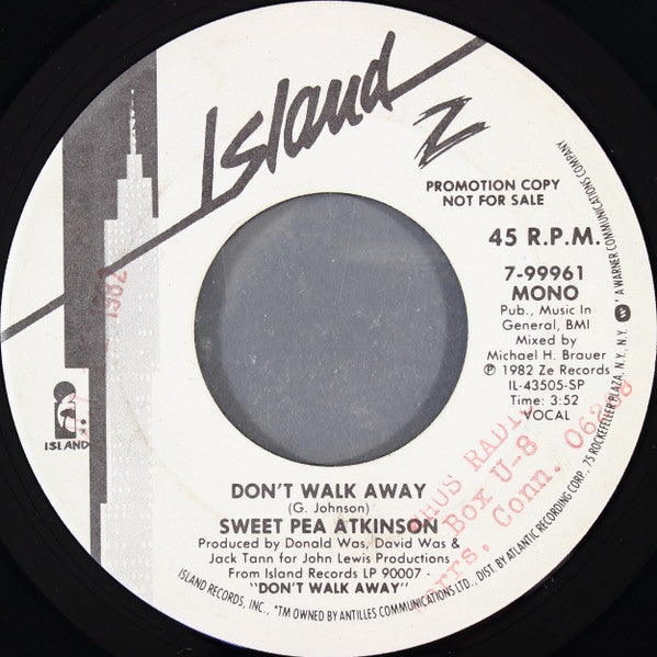 Sweet Pea Atkinson : Don't Walk Away (7", Mono, Promo, SP )