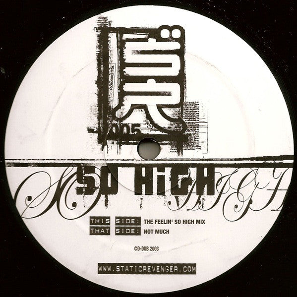Static Revenger : So High (12", S/Sided, Unofficial)
