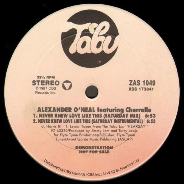Alexander O'Neal Featuring Cherrelle : Never Knew Love Like This (1988 Re-Mixes) (12", Promo)
