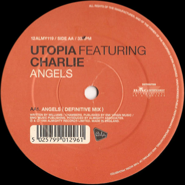 Utopia (7) Featuring Charlie (4) : Angels (12")