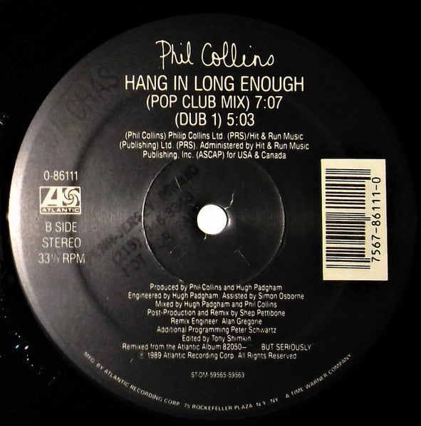 Phil Collins : Hang In Long Enough (12", SRC)