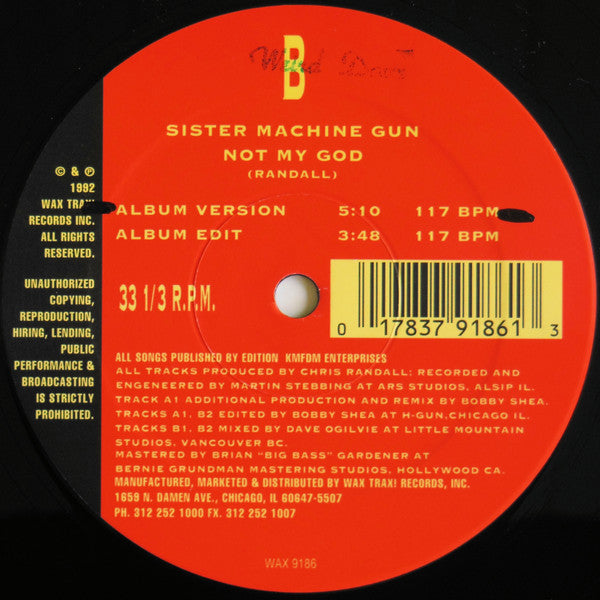 Sister Machine Gun : Not My God (12")