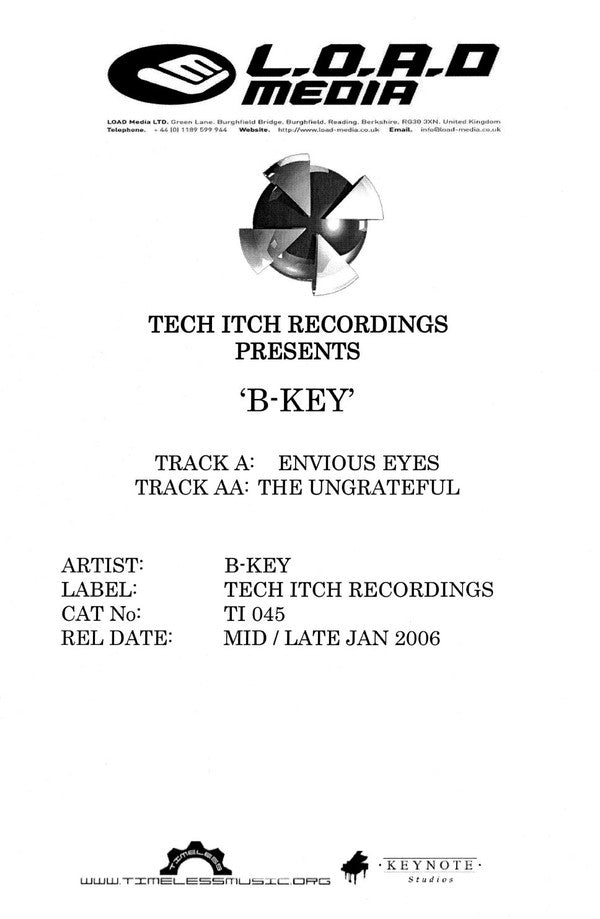 B-Key* : Envious Eyes / The Ungrateful (12", W/Lbl)