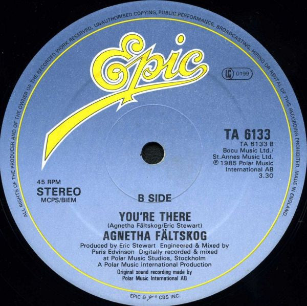 Agnetha Fältskog : I Won't Let You Go (12", Single)