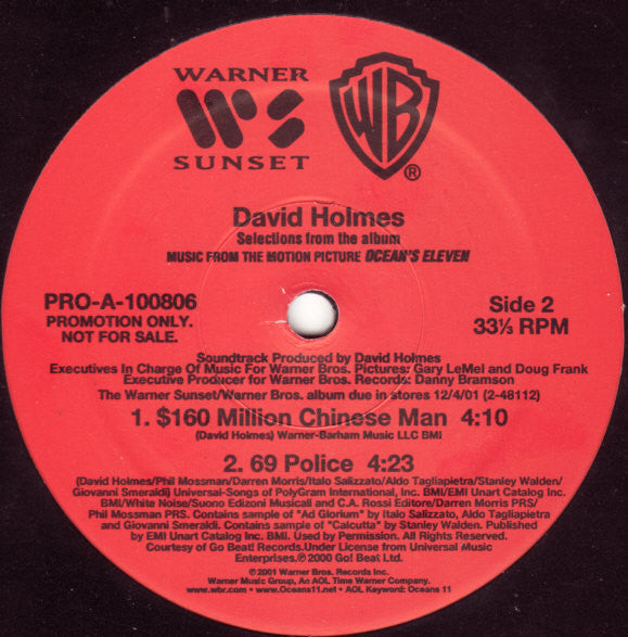 David Holmes : Ocean's Eleven Sampler (12", Promo, Smplr)
