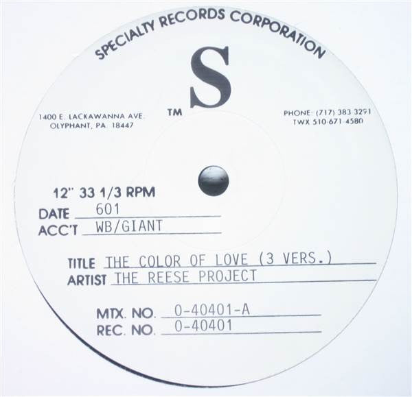 The Reese Project : The Color Of Love (3 Vers.) (12", TP)