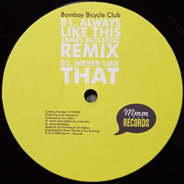 Bombay Bicycle Club : Always Like This (12", Single)