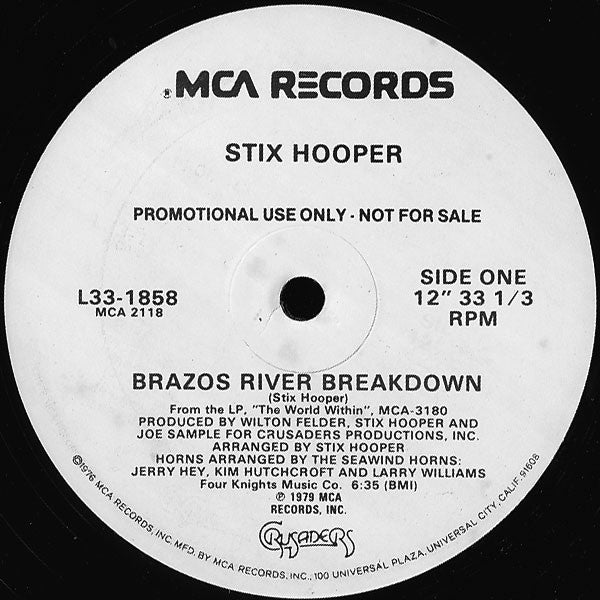 "Stix" Hooper : Brazos River Breakdown (12", Promo)