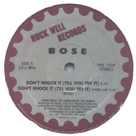 BOSE* : Don't Knock It (Till You Try It) (12", Gre)