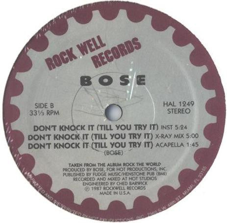 BOSE* : Don't Knock It (Till You Try It) (12", Gre)