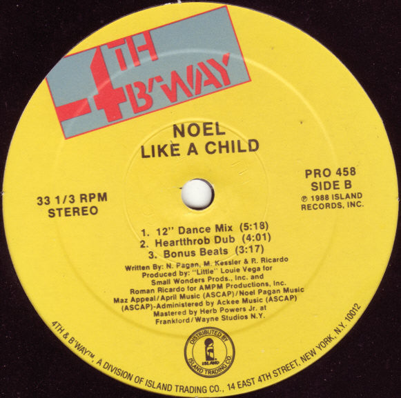 Noel : Like A Child (12", Promo)
