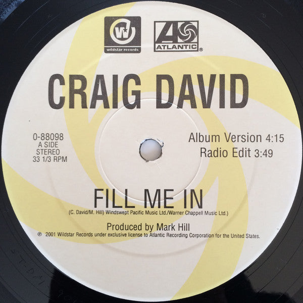 Craig David : Fill Me In (2xLP, Single)