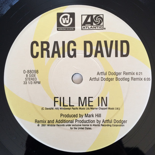 Craig David : Fill Me In (2xLP, Single)