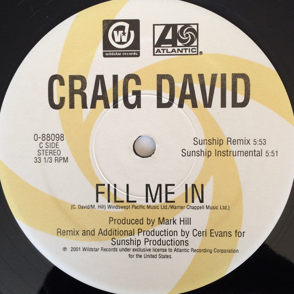 Craig David : Fill Me In (2xLP, Single)