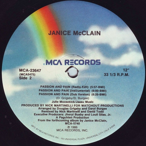 Janice McClain : Passion And Pain (12", Pin)