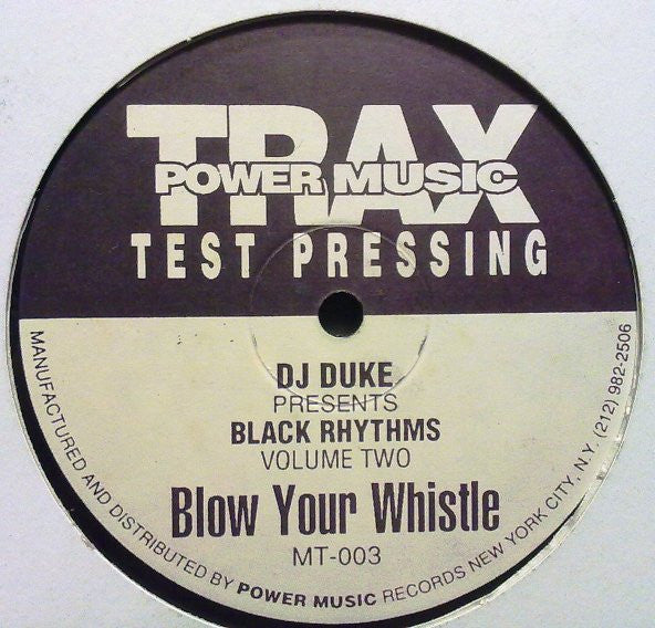 DJ Duke Presents Black Rhythms : Blow Your Whistle (12", TP)