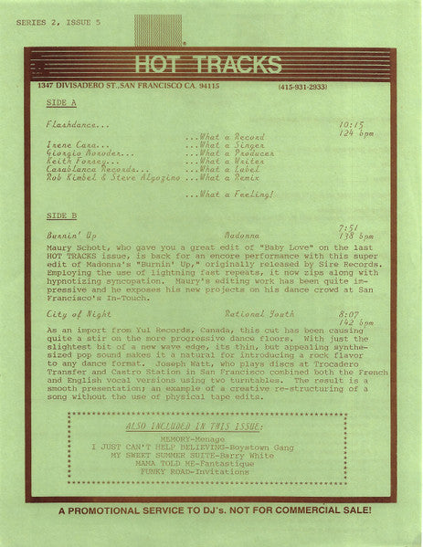 Various : Hot Tracks - Series 2, Issue 5 (2x12", Promo)