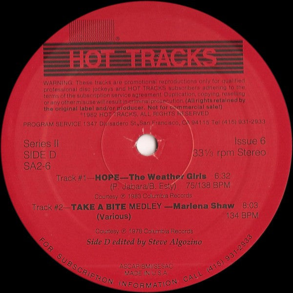 Various : Hot Tracks - Series 2, Issue 6 (2x12", Promo)