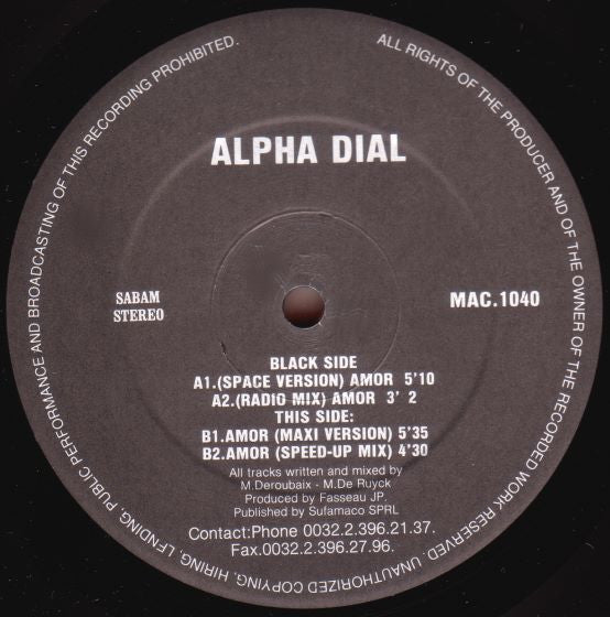 Alpha Dial : Amor (12")