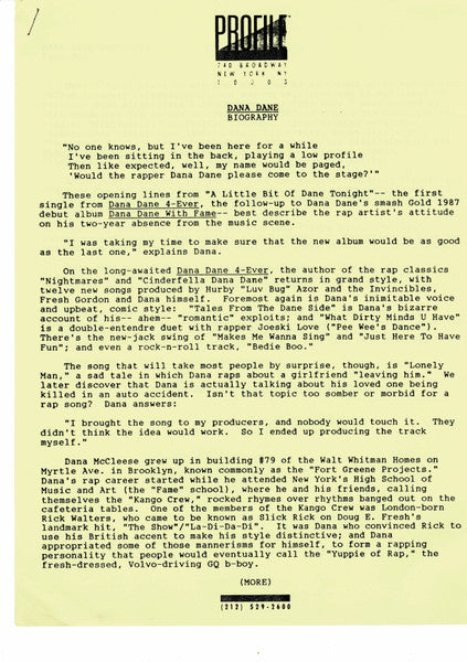 Dana Dane : Dana Dane 4 Ever (LP, Album, Promo)