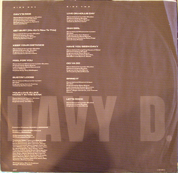 Davy D Featuring Hurricane (2) : Davy's Ride (LP, Album)