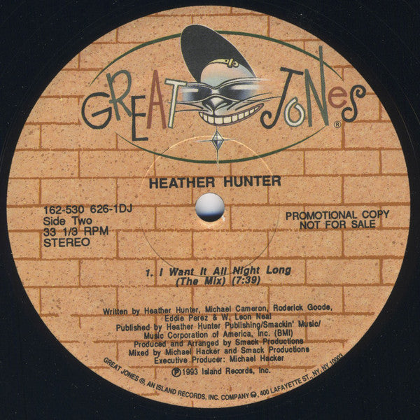 Heather Hunter : I Want It All Night Long (12", Promo)
