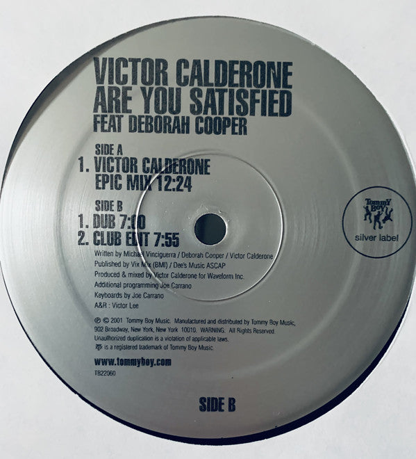 Victor Calderone Feat. Deborah Cooper : Are You Satisfied (12")