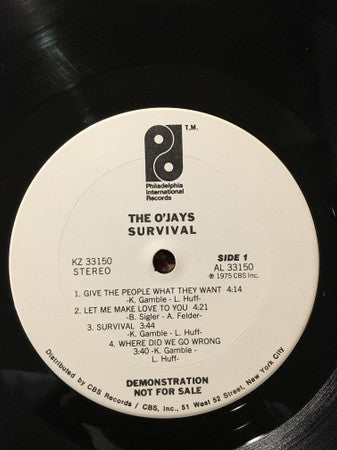 The O'Jays : Survival (LP, Album, Promo)