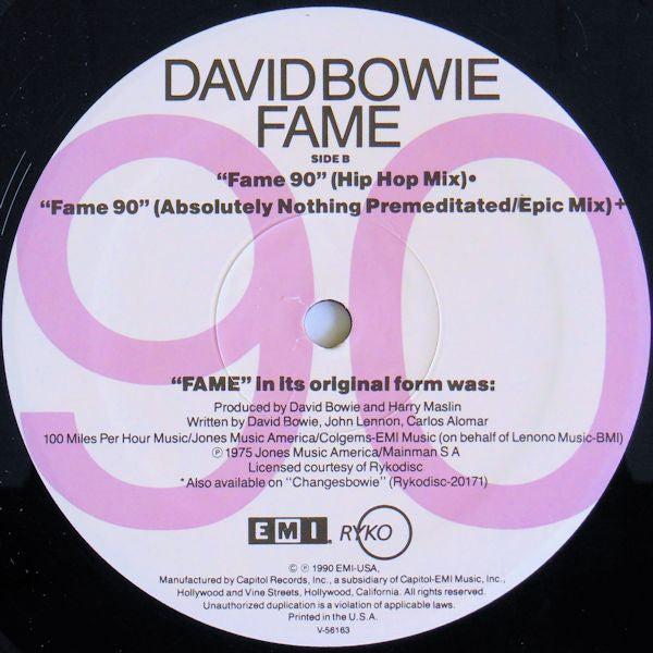 David Bowie : Fame 90 (12", Single, Spe)