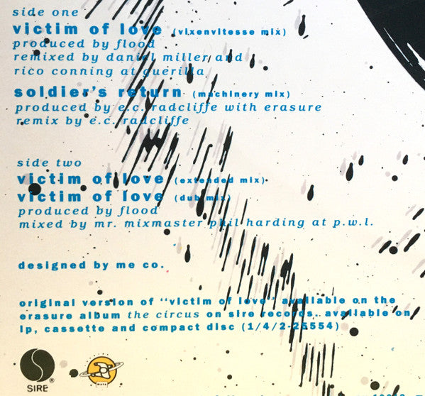 Erasure : Victim Of Love (12", Maxi, Ltd, All)