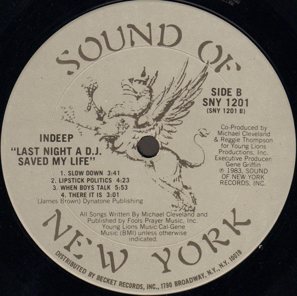 Indeep : Last Night A D.J. Saved My Life (LP, Album)