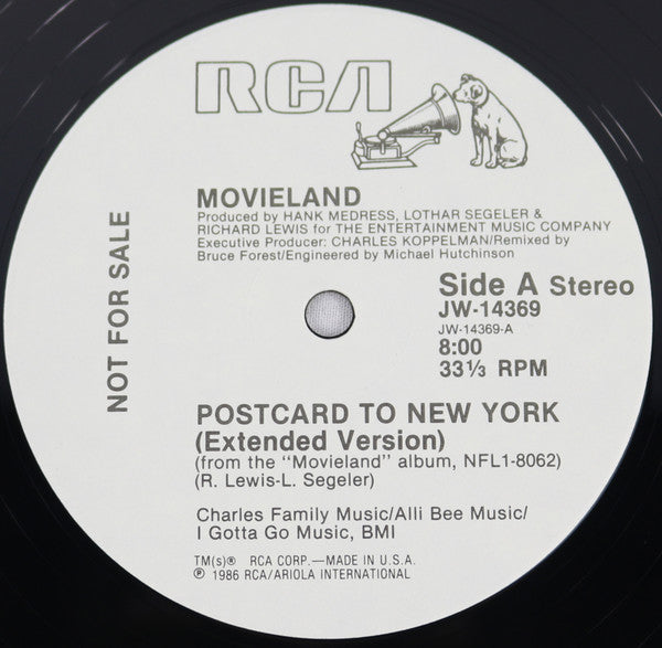 Movieland (2) : Postcard To New York (The Remix) (12", Promo)