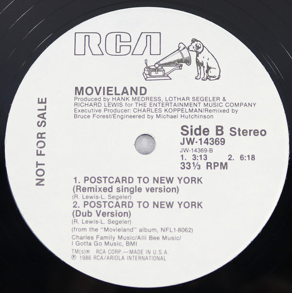 Movieland (2) : Postcard To New York (The Remix) (12", Promo)