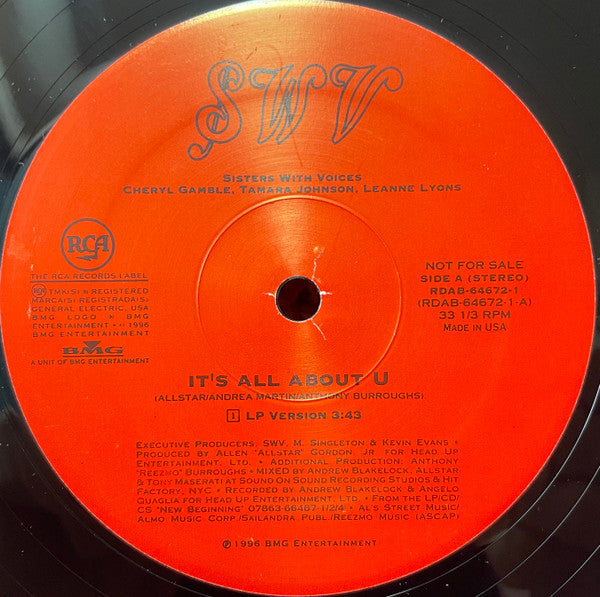 SWV : It's All About U (12", Single, Promo)