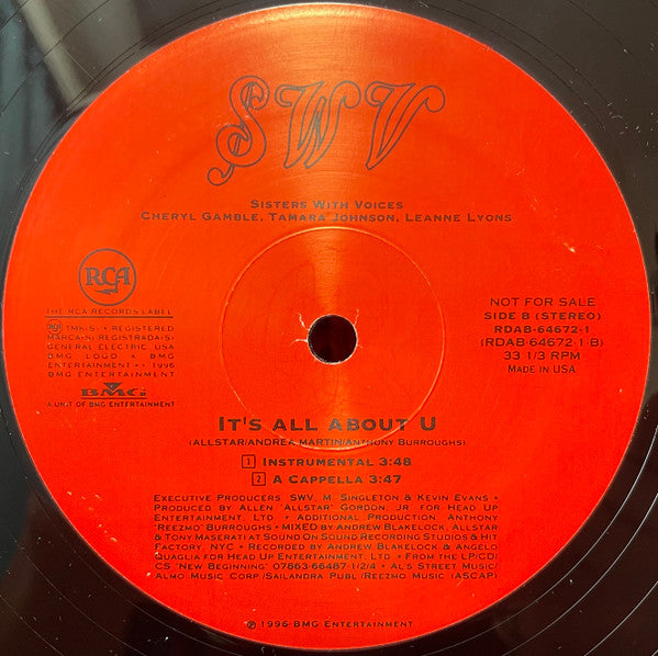 SWV : It's All About U (12", Single, Promo)
