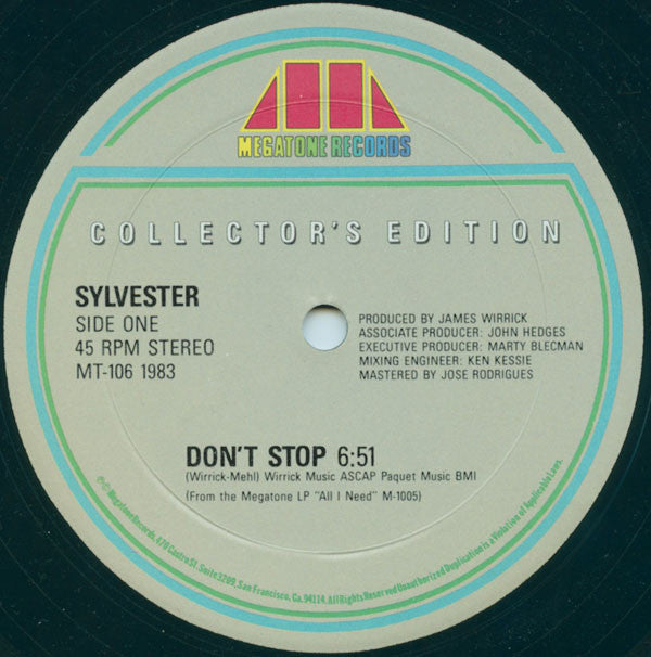 Sylvester : Don't Stop / Hard Up (12")