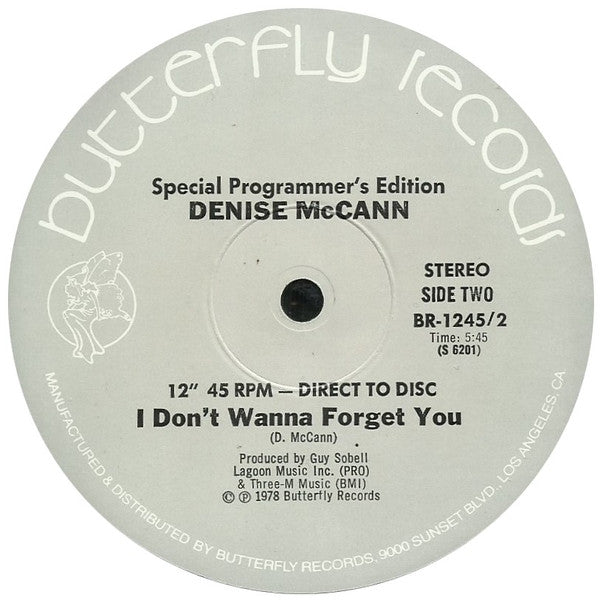 Denise McCann : Tattoo Man / I Don't Wanna Forget You (12", Ltd)