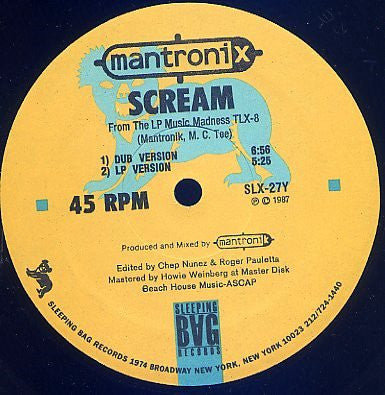 Mantronix : Scream (12", Single)
