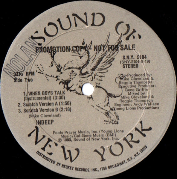 Indeep : When Boys Talk (12", Promo)