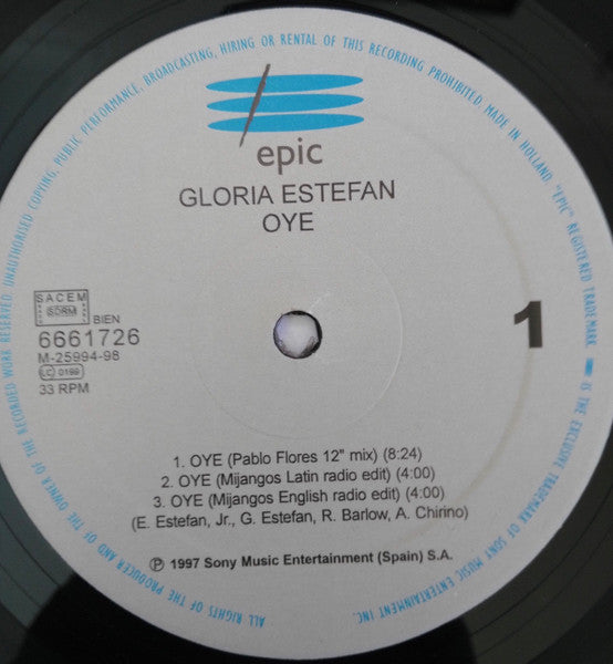 Gloria!* : Oye (The Remixes) (12", Single)