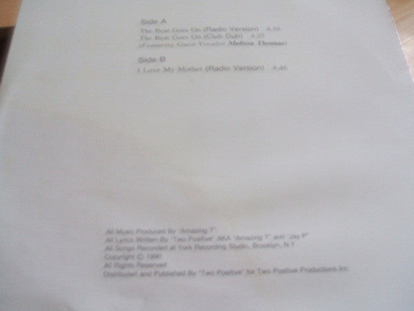 Two Positive : The Beat Goes On / I Love My Mother (12")