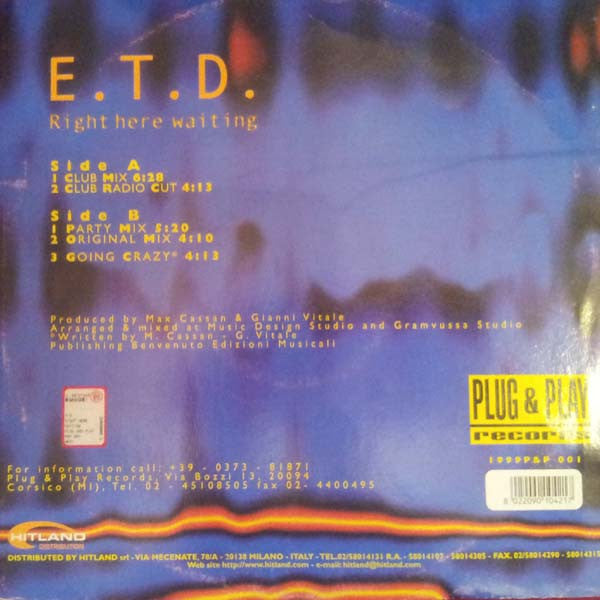 E.T.D. : Right Here Waiting (12")