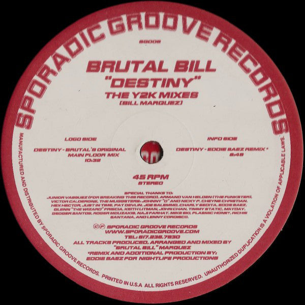 Brutal Bill : Destiny Y2K (2x12")